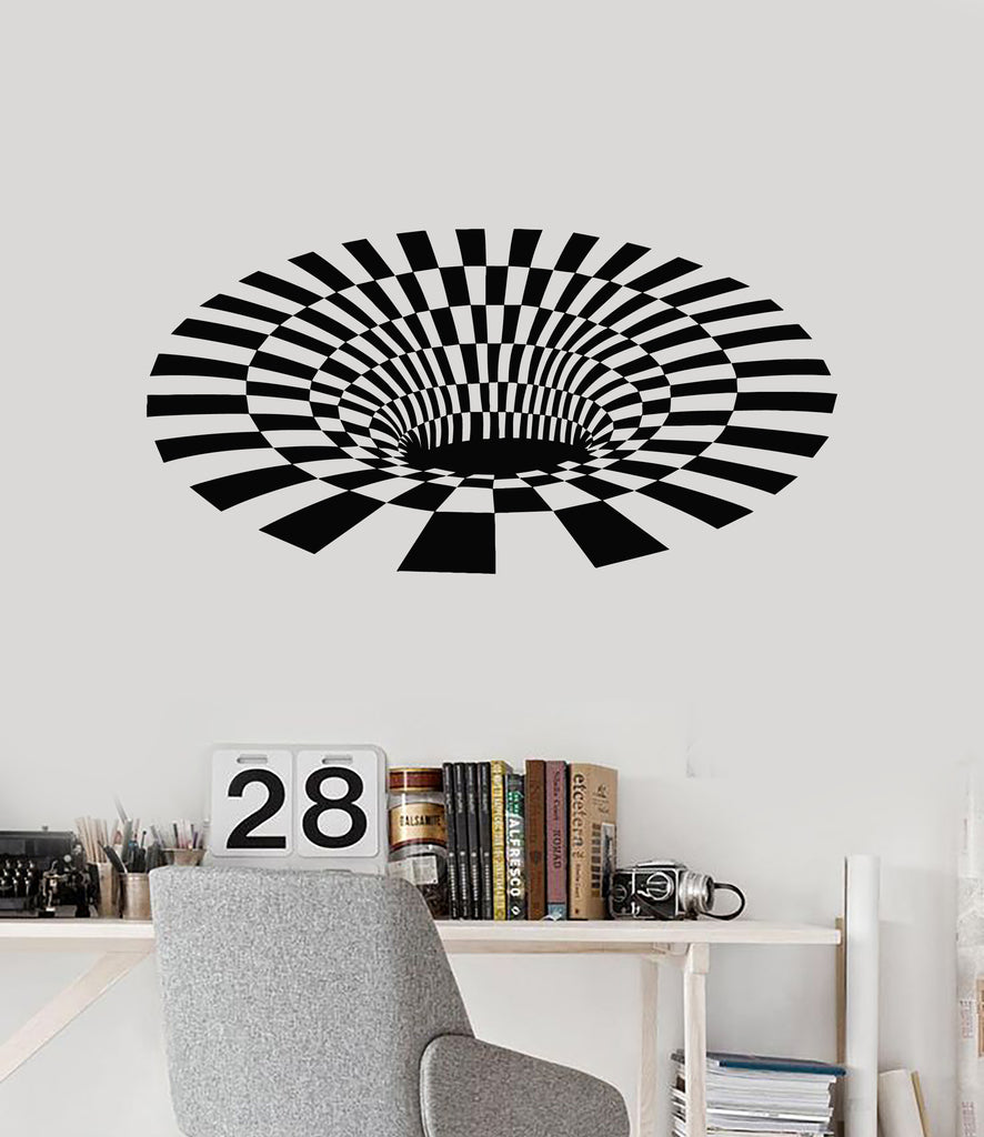 Optical Illusion: Distorted Square Mural - Removable Wall Adhesive Wall Decal Giant 39W x 39H