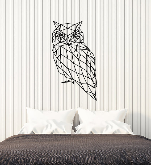 Polygonal Owl Vinyl Wall Decal Abstract Bird Geometrical Decor Art Stickers Mural (ig5327)