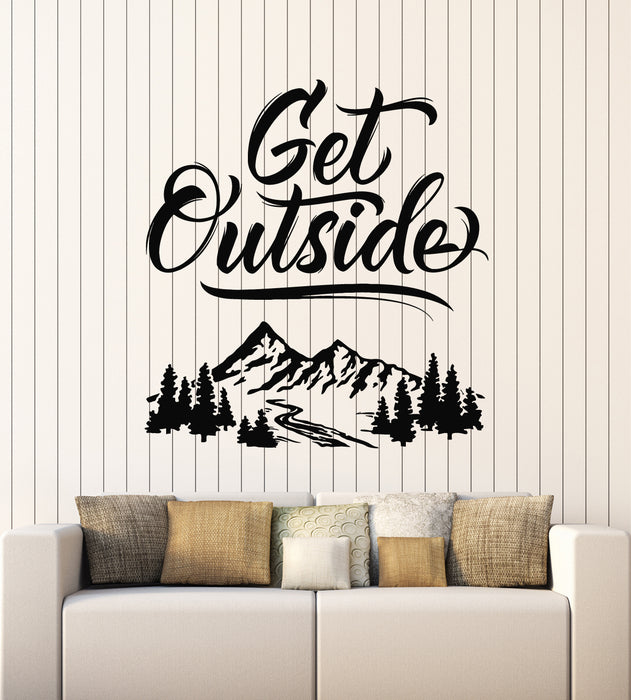 Vinyl Wall Decal Get Outside Inspiring Quote Words Wild Nature Stickers Mural (g4648)