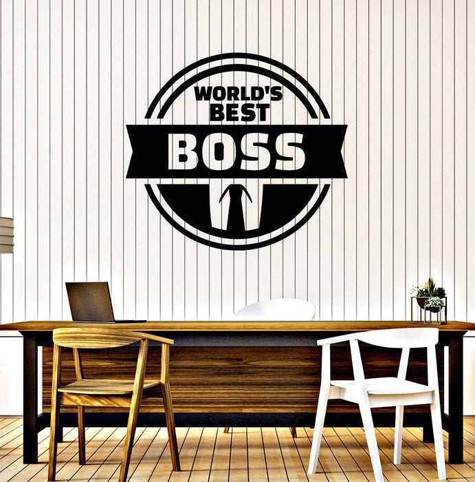 Vinyl Wall Decal World's Best Boss Gift Office Worker Art Decor Stickers Mural Unique Gift (ig5237)