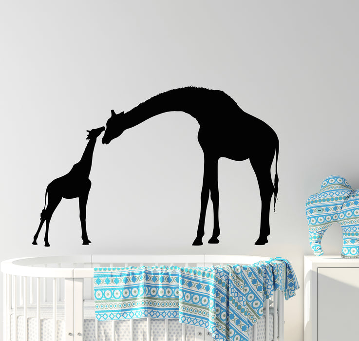 Vinyl Wall Decal Zoo Kids Decor Baby Giraffes Nursery Room Stickers Mural (g7017)