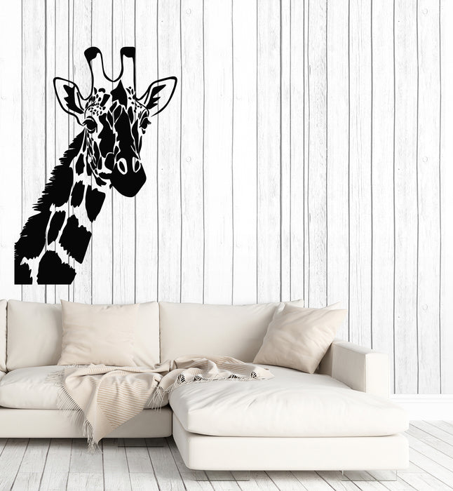 Vinyl Wall Decal African Wild Giraffe Head Long Neck Animal Nature Stickers Mural (g6688)