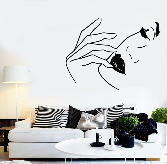Vinyl Wall Decal Sexy Woman Face Lips Fashion Model Beauty Salon Stickers Mural (g2678)
