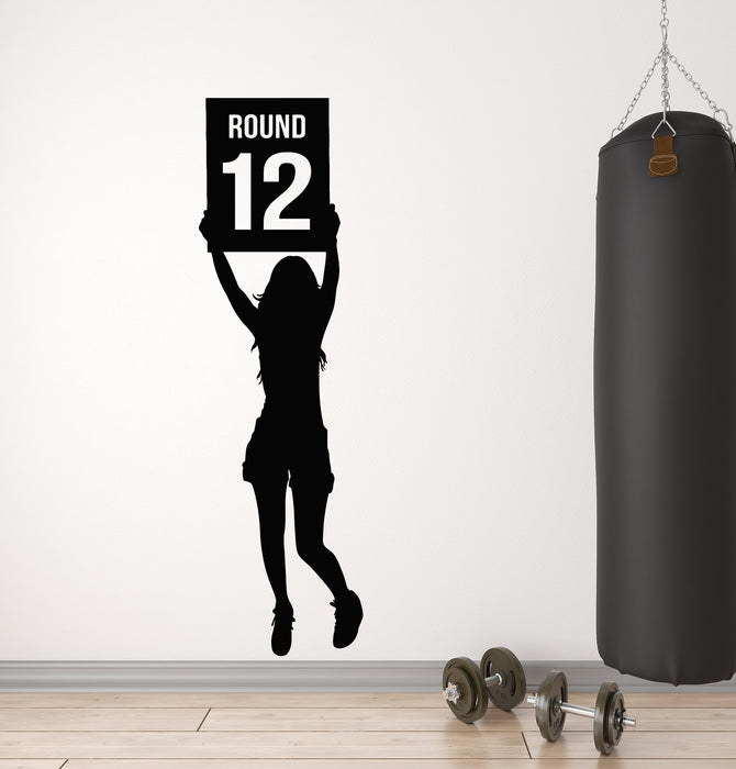 Vinyl Wall Decal Boxing Ring Sexy Woman Card Martial Arts MMA Sport Stickers Mural (g702)