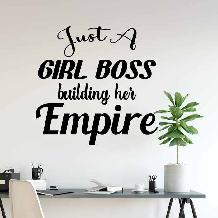 Vinyl Wall Decal Girl Boss Building Empire Business Lady Woman Quote Letters Words Decor Stickers Mural (ig6478)