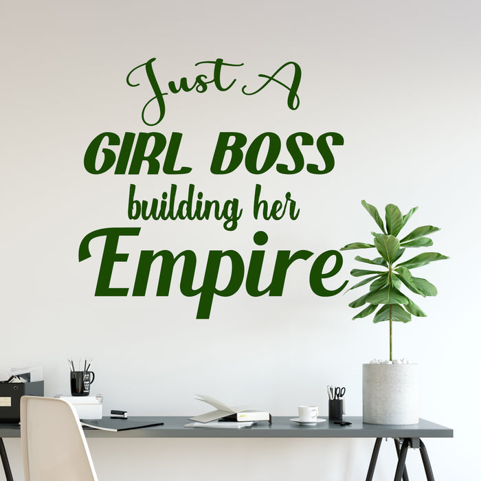 Vinyl Wall Decal Girl Boss Building Empire Business Lady Woman Quote Letters Words Decor Stickers Mural (ig6478)