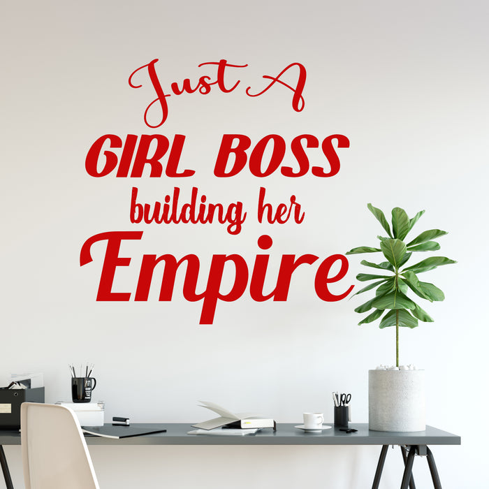 Vinyl Wall Decal Girl Boss Building Empire Business Lady Woman Quote Letters Words Decor Stickers Mural (ig6478)