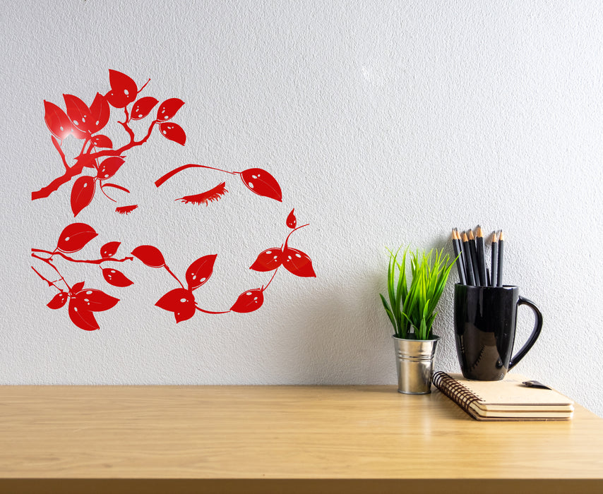 Vinyl Wall Decal Beautiful Tree Branches Girl Eyes Eyelash Woman Stickers Unique Gift (1228ig)
