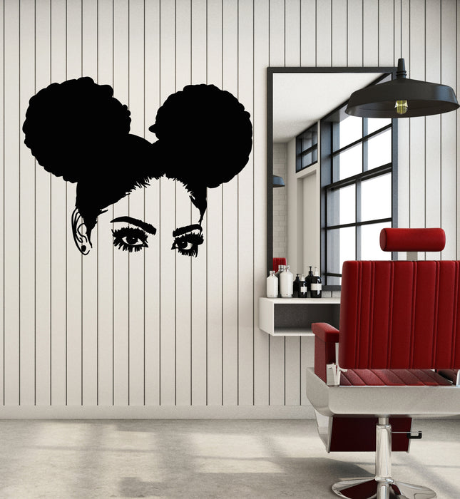 Vinyl Wall Decal Girl Face Head Beauty Salon Makeup Cosmetics Stickers Mural (g3168)
