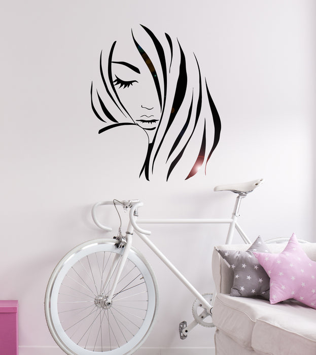 Vinyl Wall Decal Beauty Hair Salon Fashion Model Girl Hairdresser Stickers Unique Gift (1124ig)