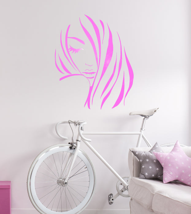 Vinyl Wall Decal Beauty Hair Salon Fashion Model Girl Hairdresser Stickers Unique Gift (1124ig)