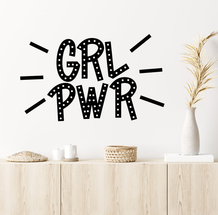 Girl Power Vinyl Wall Decal Lettering Abbreviation Girls Room Stickers Mural (k160)