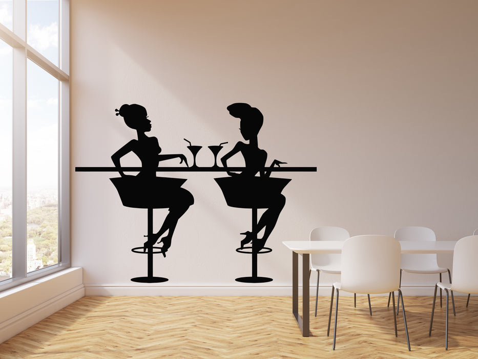 Vinyl Wall Decal Cocktail Girls Party Drink Night Club Cafe Decor Stickers Mural (g2820)