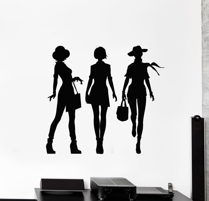 Vinyl Wall Decal Shopping Shopaholic Girls Fashion Store Stickers Mural (g3482)