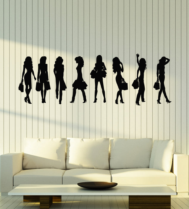 Vinyl Wall Decal Girls Sale Shopping Close Store Fashion Style Stickers Mural (g5191)