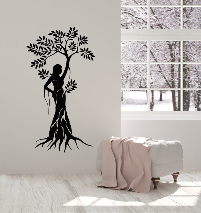 Vinyl Wall Decal Abstract Beautiful Women Tree Branches Leaves  Stickers Mural (g4381)
