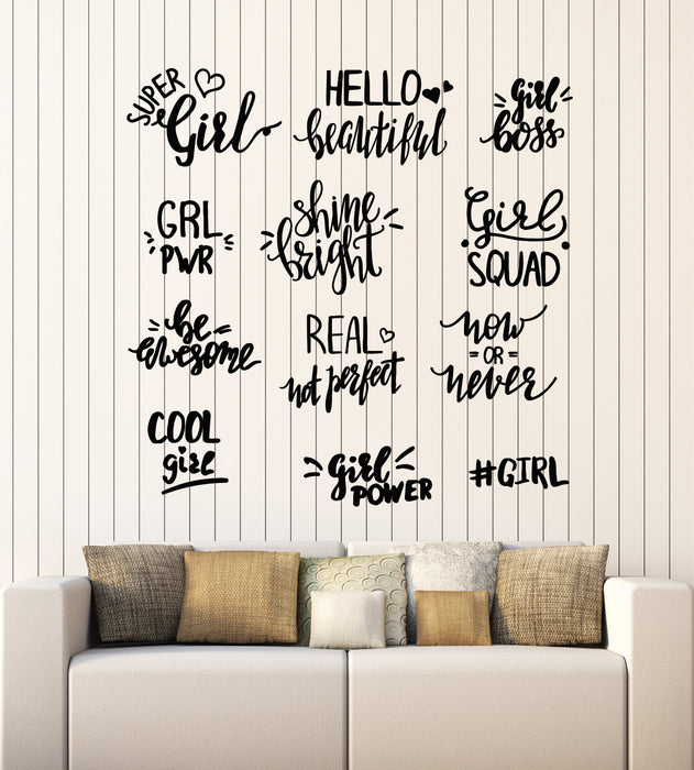 Vinyl Wall Decal Girl Room Lettering Words Be Awesome Stickers Mural (g5476)