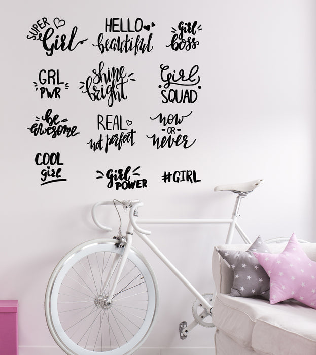 Vinyl Wall Decal Girl Room Lettering Words Be Awesome Stickers Mural (g5476)