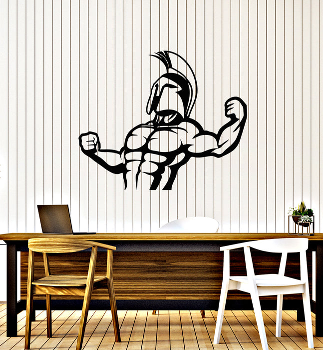 Vinyl Wall Decal Spartan Warrior Helmet Body Muscles Sport Club Stickers Mural (g7132)