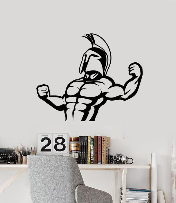 Vinyl Wall Decal Spartan Warrior Helmet Body Muscles Sport Club Stickers Mural (g7132)