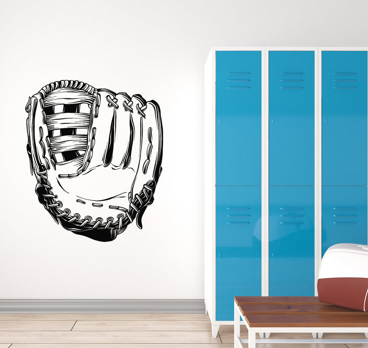 Vinyl Wall Decal Sketch Baseball Glove Hand Drawn Sports Fan Stickers Mural (g7077)