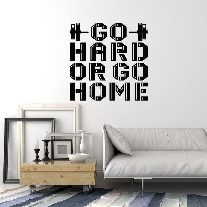 Vinyl Wall Decal Gym Quote Motivational Phrase Fitness Club Bodybuilding Stickers Mural (ig5512)