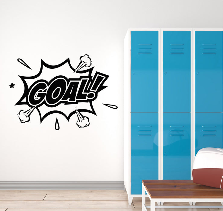 Vinyl Wall Decal Lettering Goal Game Sports Soccer Ball Stickers Mural (g3518)