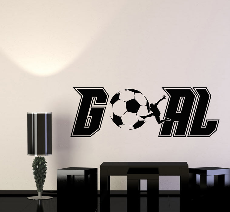 Vinyl Wall Decal Goal Soccer Ball Player Team Game School Stickers Mural (g7167)