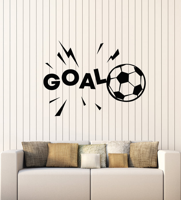 Vinyl Wall Decal Soccer Ball Goal Sport Gym Team Game Stickers Mural (g3251)