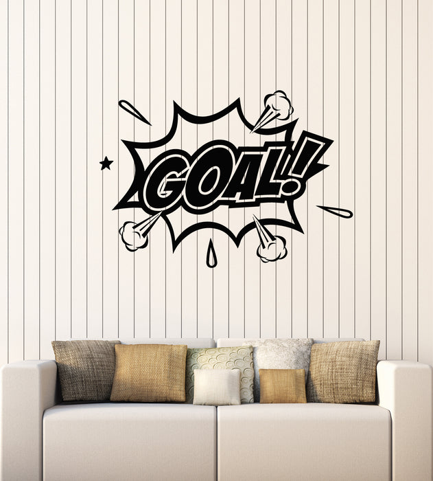 Vinyl Wall Decal Lettering Goal Game Sports Soccer Ball Stickers Mural (g3518)