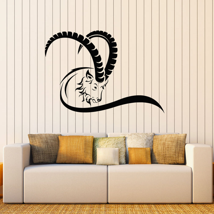 Vinyl Wall Decal Goat Wild Animal Hoof Horn Farm Decor Stickers Mural (g8140)