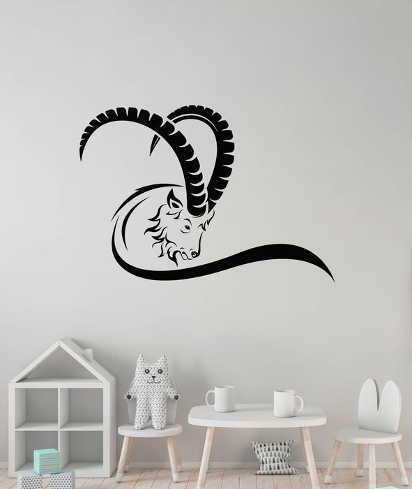 Vinyl Wall Decal Goat Wild Animal Hoof Horn Farm Decor Stickers Mural (g8140)