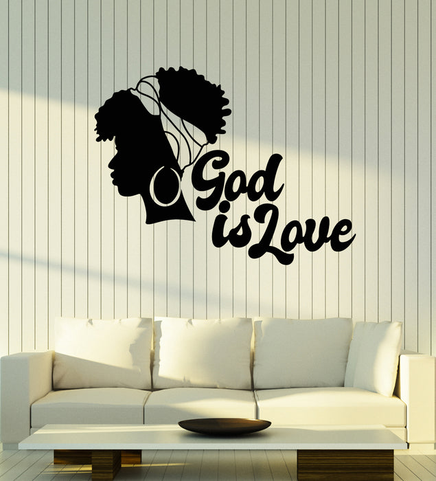 Vinyl Wall Decal Inspirational Quote Beautiful Black Lady Ethnic Woman Afro Stickers Mural (g2865)