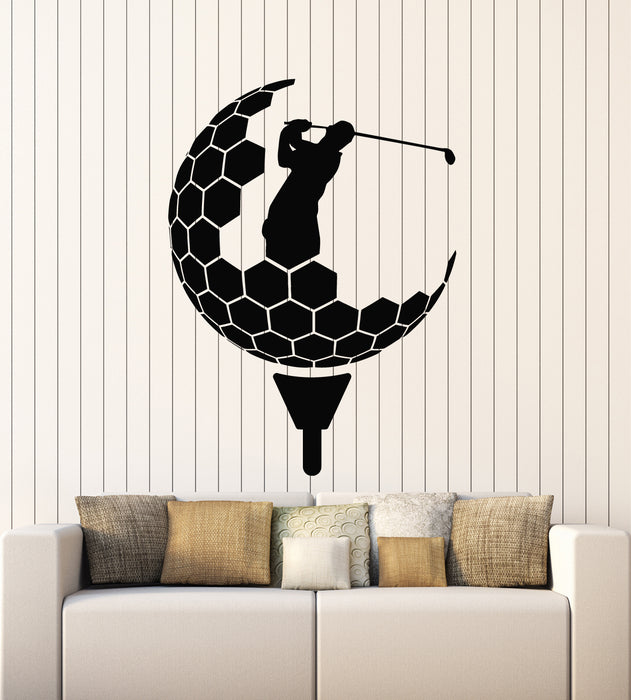 Vinyl Wall Decal Golfer Player Golf Club Ball Sign Symbol Sport Stickers Mural (g5176)