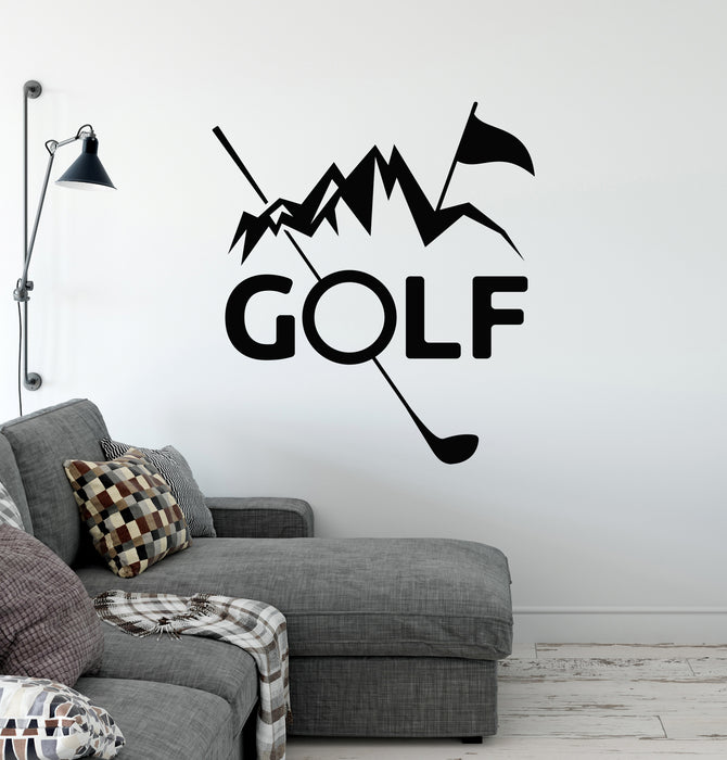 Vinyl Wall Decal Golf Club Golfer Sport Player Mountain Stickers Mural (ig6378)