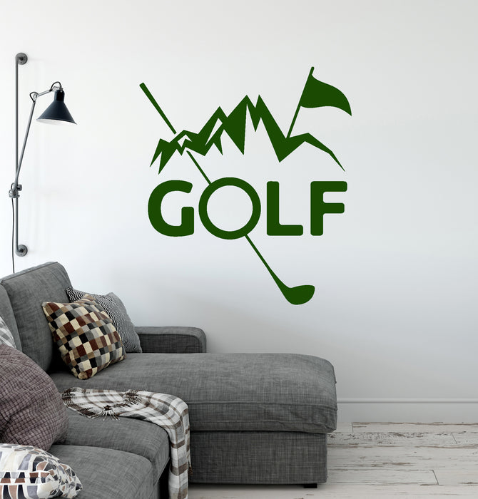 Vinyl Wall Decal Golf Club Golfer Sport Player Mountain Stickers Mural (ig6378)