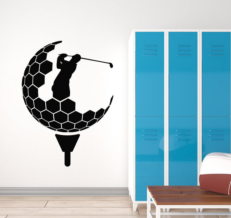 Vinyl Wall Decal Golfer Player Golf Club Ball Sign Symbol Sport Stickers Mural (g5176)