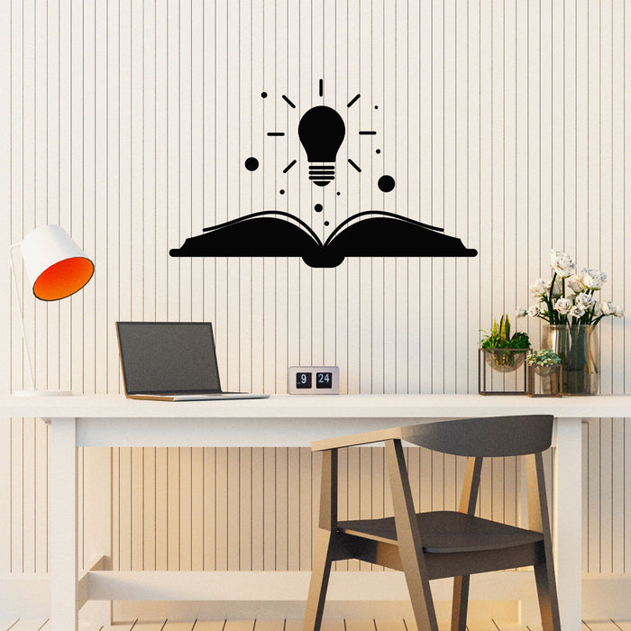Good Idea Vinyl Wall Decal Book Bulb Office Decor Kowledge Stickers Mural (k011)