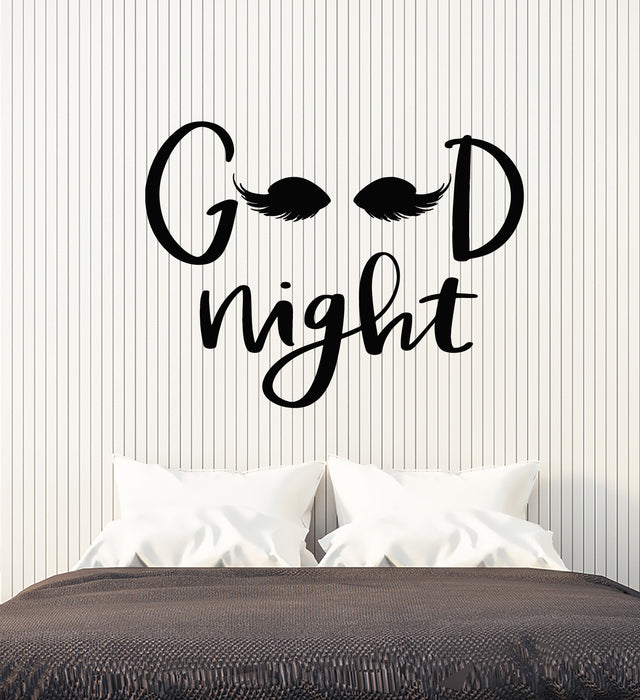 Vinyl Wall Decal Phrase Good Night Eyes Bedroom Decoration Stickers Mural (g2883)
