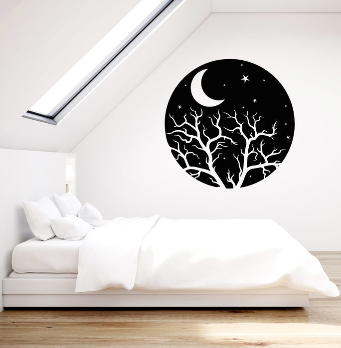Vinyl Wall Decal Bedroom Good Night Stars Tree Branch Stickers Mural (g4158)