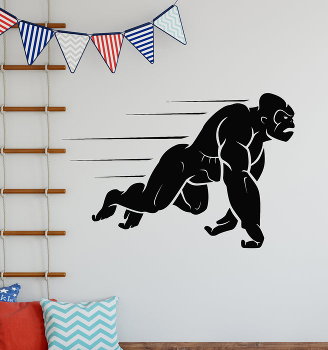 Vinyl Wall Decal Angry Gorilla Runs Animal Zoo Kids Room Stickers Mural (g6787)