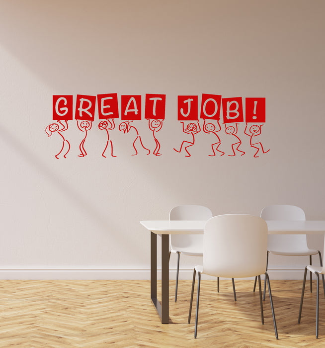 Vinyl Wall Decal Great Job Office Motivational Words Business Workers Stickers Mural (ig6408)