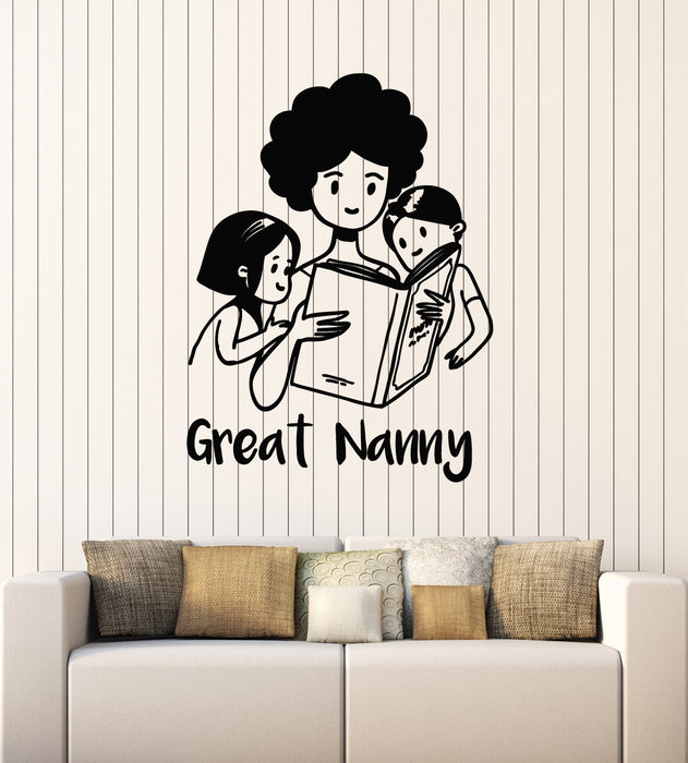 Vinyl Wall Decal Great Nanny Books Reading Children Room Stickers Mural (g6687)