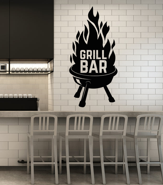 Vinyl Wall Decal Barbecue Cooking BBQ Food Grill Bar Decor Stickers Mural (g6088)