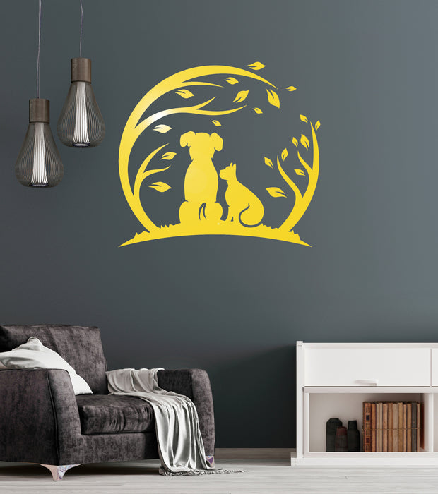 Vinyl Wall Decal Grooming Nature Home Animals Pets Dog and Cat Stickers (3412ig)
