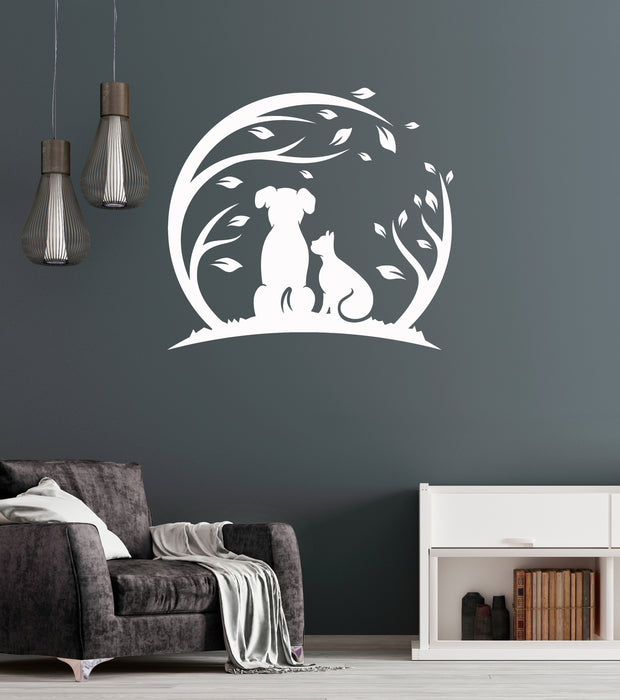 Vinyl Wall Decal Grooming Nature Home Animals Pets Dog and Cat Stickers (3412ig)