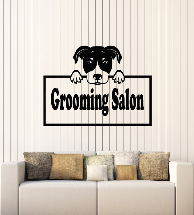 Vinyl Wall Decal House Pet Animal Dog Head Grooming Salon Stickers Mural (g3352)