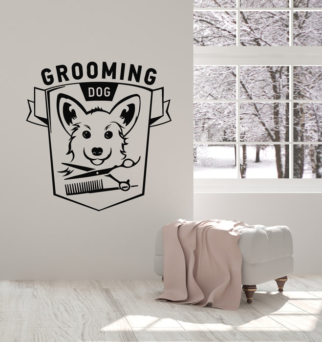 Vinyl Wall Decal Pet House Shop Dog Grooming Animal Comb Stickers Mural (g4379)