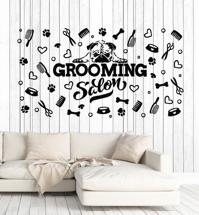 Vinyl Wall Decal Grooming Salon Pet Shop Animal Nursery Stickers Mural (g5724)