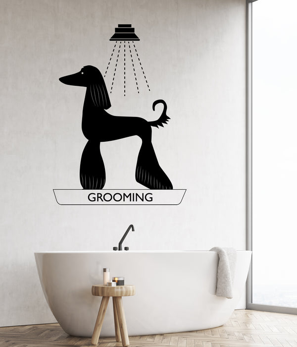 Grooming Vinyl Wall Decal Dog Pet Beauty Shop Salon Stickers Mural (k108)